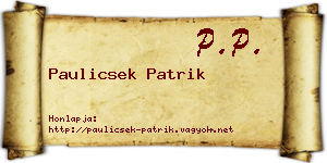 Paulicsek Patrik névjegykártya