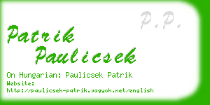 patrik paulicsek business card